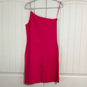 House of Harlow 1960 Hot Pink One-Shoulder Jewel Strap Dress NWOT size L
